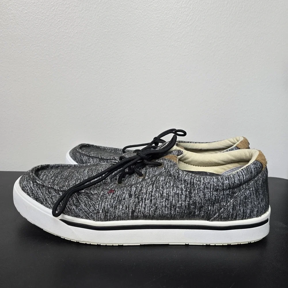 Twisted X Shoes Mens Size 11.5 Gray Casual Kicks Tie Comfort Boat MCA0036